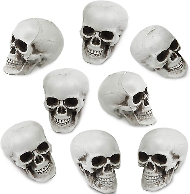 #ad 8 Pieces Halloween Skulls Realistic Looking Skulls Human Skeleton Head Skull for $21.24