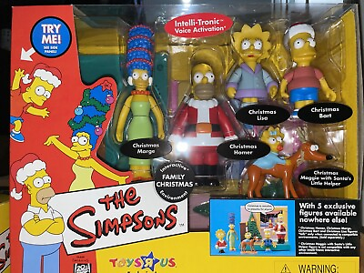 #ad The Simpsons Figure Set Family Christmas Interactive Playmates Toys R Us New $56.87