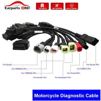 #ad For Motorcycle Motorbike OBD2 Diagnostic Tool Cable 3 4 6 PIN to 16 PIN $10.99