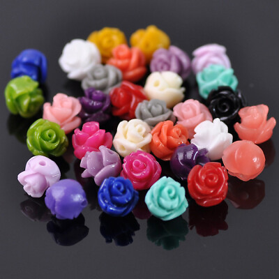 30pcs Synthetic Coral 8mm Flower Loose Beads Lot For Jewelry Making DIY Findings C $3.99