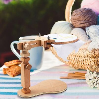 Wooden Sewing Tool Round Embroidery Hoop Adjustable DIY Stand Cross Stitch Frame $90.89