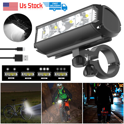 #ad #ad USB Rechargeable LED Bicycle Headlight Bike Head Light Front Lamp Set Cycling US $15.64