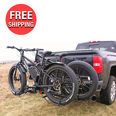 #ad Fat Tire Bike Padded Carrier 2 Bicycles Capacity Truck SUV Hitch Bike Rack Carry $156.35