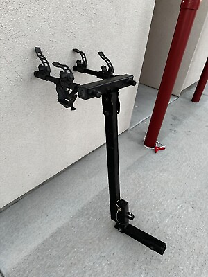 #ad THULE Bike Rack Back Leaning Pin Lock Double Bike 2quot; Hitch Receiver Black $100.00