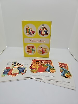 #ad Vintage Ephemera Note Card Stationary Lot Of 3 quot;Busy Housewifequot; Cards 1970s $5.99