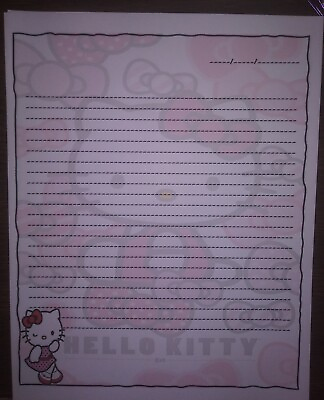 Hello Kitty lined stationary paper 25 Sheets 8 ¹ ² x 11 $12.95