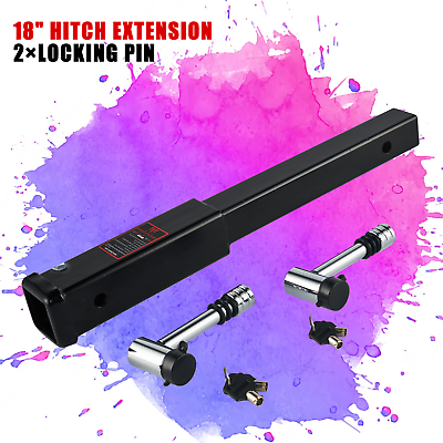 #ad Trailer Hitch Extension 18quot; Solid Trailer Extender 5000 lbs with 5 8quot; Hitch Lock $75.99