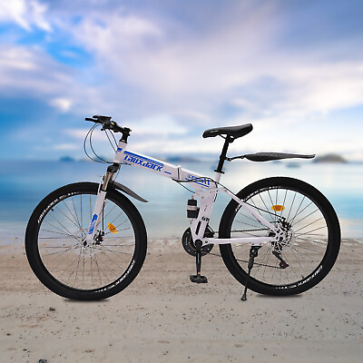 #ad 26quot; 21 Speed Mountain Bike Folding Men Women Bikes Dual Disc Brake MTB Bicycle $189.53