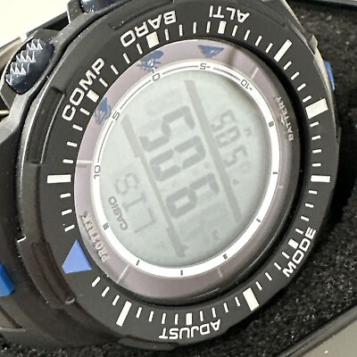 #ad Casio Sport Pro Trek Men#x27;s Black 10ATM 44mm Solar Watch PRG 300 1A2ER W Sensors $243.59