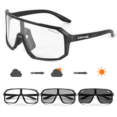 Photochromic Cycling Sunglasses Sports Mountain Bike Glasses UV Bicycle Goggles $16.14