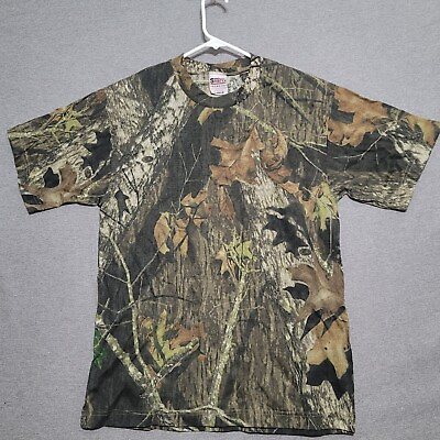 #ad Mossy Oak Men#x27;s Camo T Shirt Size L Large Short Sleeve Camouflage Casual Sportex $15.19