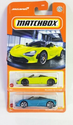 2 Car Lot Matchbox McLaren 720S Spider Lime Green And Teal Blue $9.99
