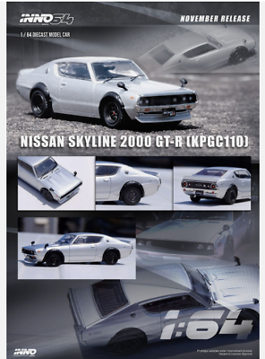 #ad Inno64 Nissan 2000 GT R KPGC110 Silver 1 64 $19.99
