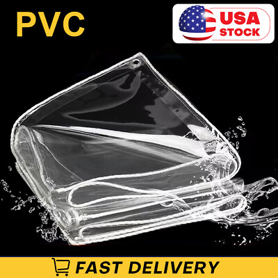#ad 16oz Waterproof PVC Transparent Tarpaulin Clear Vinyl Tarp Cover for Greenhouse $15.99