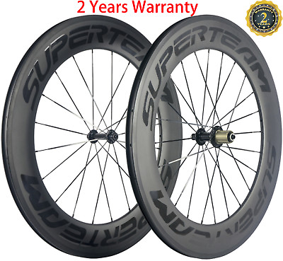 #ad 700C Road Bike Carbon Wheelset 88mm Depth 23mm Width Full Carbon Fiber Wheels $371.45