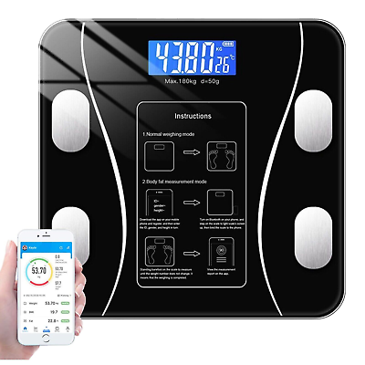 #ad Smart Weight Scale Body Digital Bathroom Scale BMI Bluetooth Body Fat Scale US $13.99