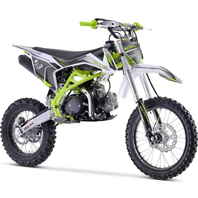 #ad MotoTec X3 125cc 4 Stroke Gas Dirt Bike Green 17 inch Alloy Wheel Kickstart✅ $1449.00