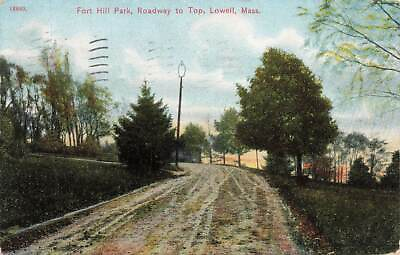 #ad Fort Hill Park Roadway To Top Dirt Road 1909 Lowell Massachusetts MA VTG P98 $3.91