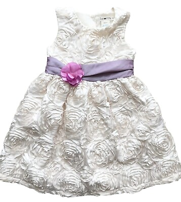 #ad Joe amp; Ella White Flower Floral Dress With Purple Girls Size 5 $10.99