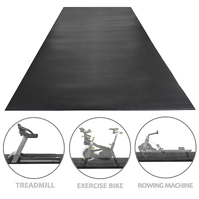 #ad 8 x 3FT High Density Exercise Mat Gym Bike Floor Protector Treadmill Mat PVC $34.58