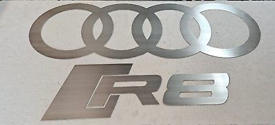 #ad Audi R8 Logo Brushed Aluminum 4 Feet Wide Garage Sign Gift $250.00