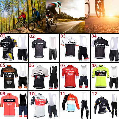 #ad Cycling Jersey Set Long Short Sleeve Team Cycling Kits Trek Bike Suit Bib Shorts $49.70