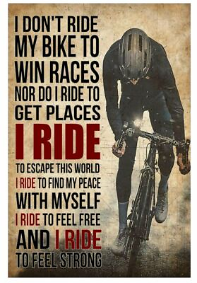#ad #ad I Don#x27;t Ride My Bike to Win Races Poster Wall Art Print For Home Office $29.95