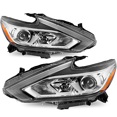 #ad For 2016 2017 2018 Nissan Altima w o LED DRL Halogen Headlights Headlamps Pair $118.99