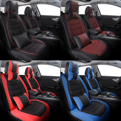 5 Seats Car Seat Covers PU Leather FrontRear SUV Cushion All Weather For Nissan $128.61