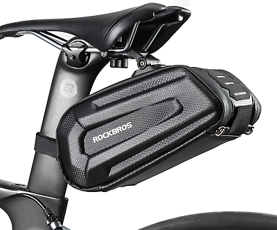 #ad Bike Saddle Bag Tail Seat Hard Shell Large Bicycle Black Storage ROCKBROS $19.50