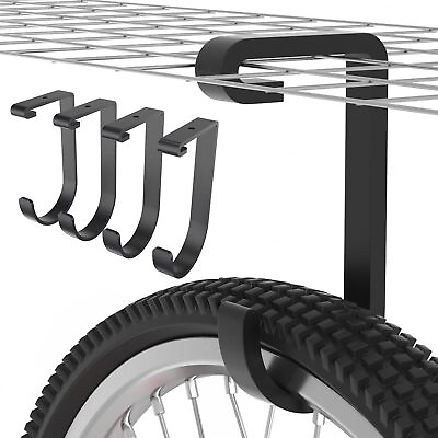 #ad 4 Pack Ceiling Bike Rack Garage Add On Storage Flat Hook Accessory for Garag... $27.05