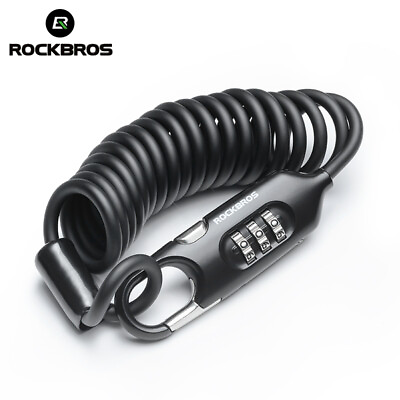 #ad ROCKBROS Bike Cable Lock Password Lock Multi Functional Lightweight Anti Theft $19.88