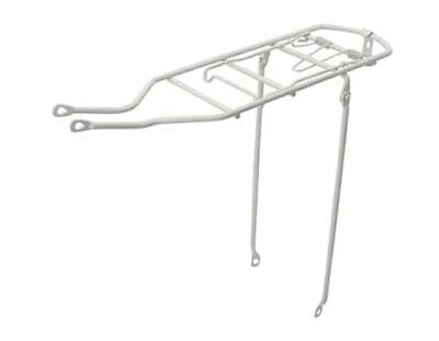 #ad NEW ABSOLUTE 19quot; LONG REAR BICYCLE STEEL RACK IN WHITE USED FOR 26quot; BICYCLES. $24.89