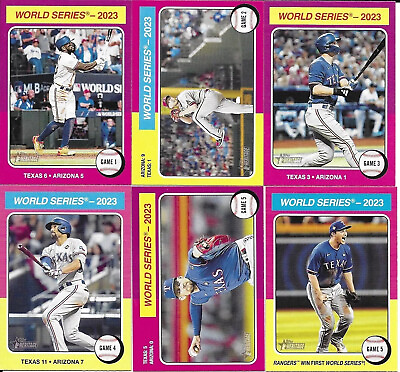 #ad #ad TEXAS RANGERS 2024 Topps Heritage WORLD SERIES 2023 CHAMPIONS 6 CARD SET 461 466 $6.79