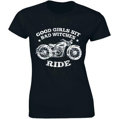 #ad Good Girls Sit Bad Witches Motorcycle Biker Bike Rough Dirt Women#x27;s T shirt $14.99