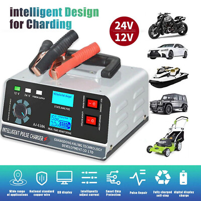 Heavy Duty Smart Car Battery Charger Automatic Pulse Repair Trickle 12V 24V USA $23.99