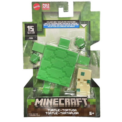 #ad Mattel Minecraft Action Figure TURTLE Includes Baby Turtles amp; Egg HTL84 New $18.89