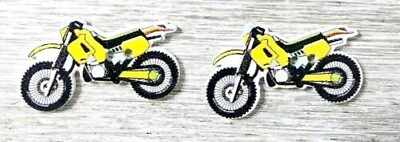 #ad motorcycle bike wood buttons Sewing 2 Holes 1 1 4 inch 2pc set yellow $4.04