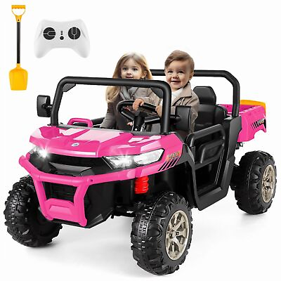 #ad #ad 2 Seater Ride on Dump Truck Car for Kids 24V 4WD Electric UTV Toys w Dump Bed# $89.99