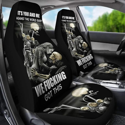 #ad Skull Car Seat Covers It#x27;s Me And You Car Seat Covers set of 2 $54.99