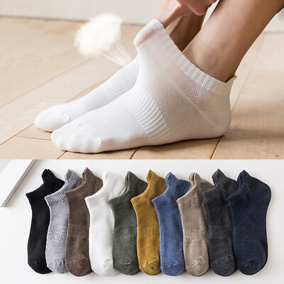 #ad Men#x27;s Summer Ankle Socks Low Cut Casual Sports Cotton Blend Breathable Socks C $2.62