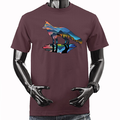 #ad Mountain Fox Wilderness Wildlife Native American Animals Graphic T shirt Medium $10.99