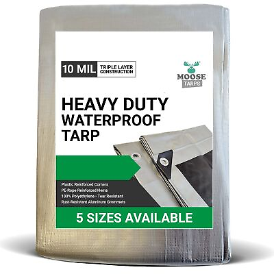 #ad #ad Heavy Duty Tarp Cover Tarpaulin Waterproof Silver Roof Car Truck Painter Tent $29.99