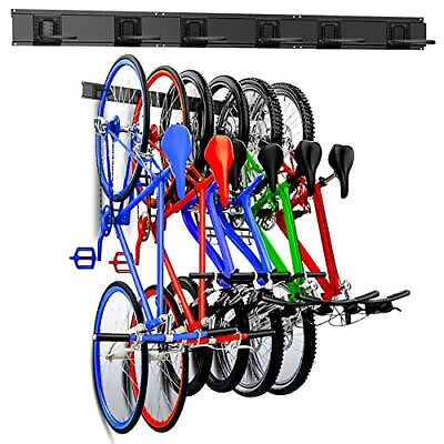 Bike Hooks for Garage Wall Vertical 6 Bike Storage Rack Space Saving Wall Bike $62.29