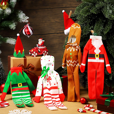 #ad 9 Piece Christmas Elf Doll Clothes Bulk Felt Accessories Gift Decor Xmas Kids $48.60
