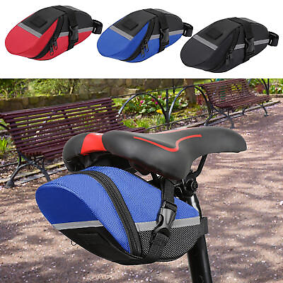 #ad 1x Bike Saddle Bag Waterproof Bicycle Under Seat Storage Tail Pouch Cycling Bag $9.81