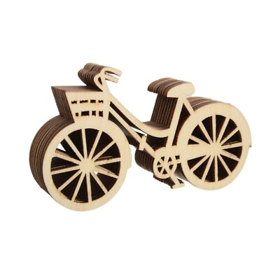 #ad Wooden Bike Cutout Veneers Crafts 10pcs set DIY Decoration $7.69