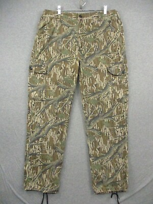 #ad Vintage Commander Mossy Oak Pants Large Adult Camouflage Adjustable Waist Hunt $28.86