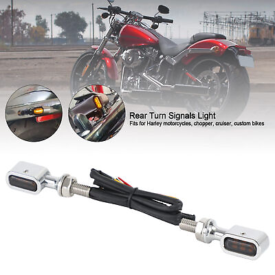 #ad LED Rear Mini E Mark Turn Signal Indicator For Sportster Touring Dyna Softail $26.69