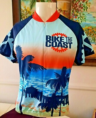 #ad BIKE THE COAST California Del Mar Oceanside Cycling World Jerseys Womens XL $24.95